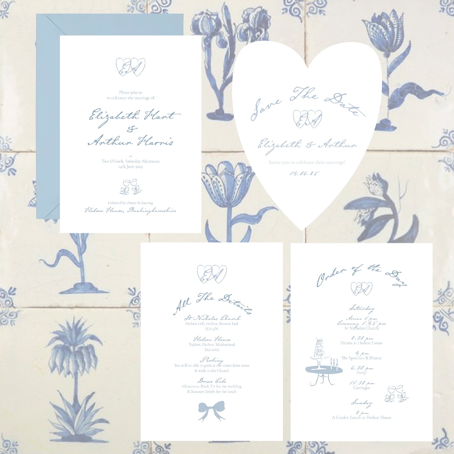 Something Blue Details & Order of the Day Card