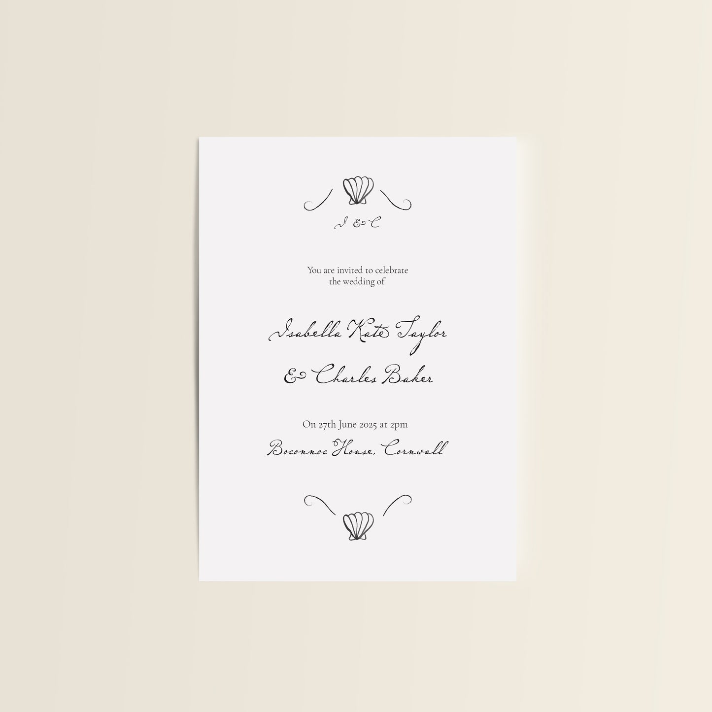 Sea Shells Wedding Invitation